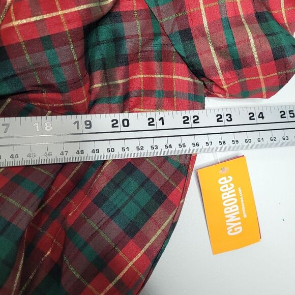 Gymboree Christmas Plaid red and green v neck holiday ruffle cute size xxl - Picture 6 of 7